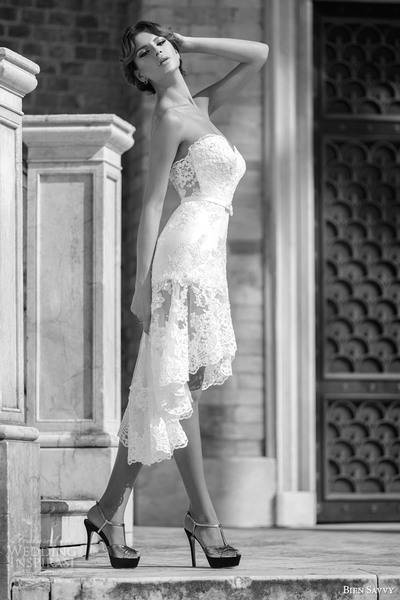 bien-savvy-bridal-spring-2014-one-love-juliet-short-long-lace-wedding-dress