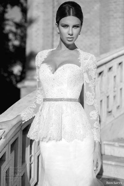bien-savvy-wedding-dresses-spring-2014-isabel-long-sleeve-peplum-gown