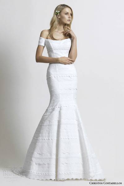 costarellos-2014-bridal-gown-off-shoulder-sleeves-mermaid-silhouette