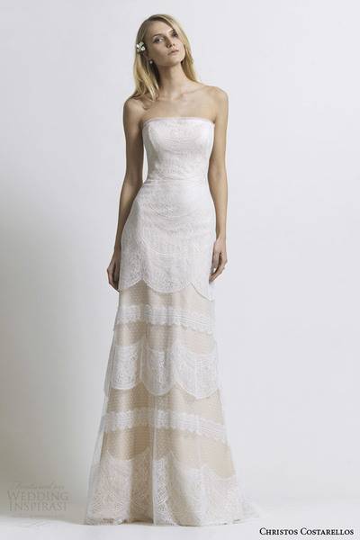 costarellos-wedding-dress-2014-strapless-lace-gown